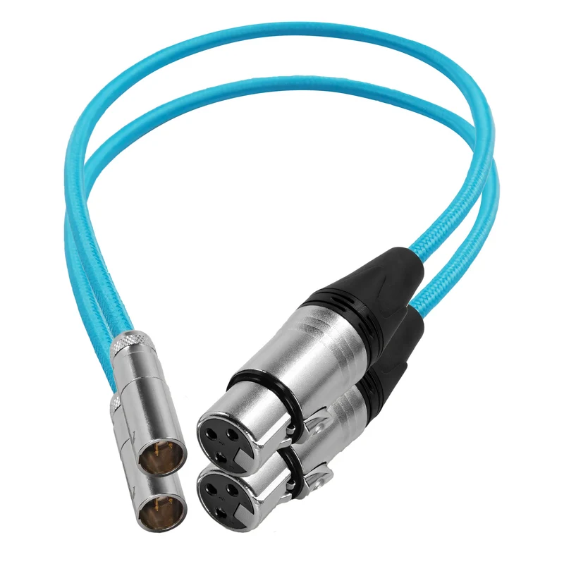 Kondor Blue Mini XLR Male to XLR Female 16" Audio Cable (2 Pack) for BMPCC & C70 (Kondor Blue)