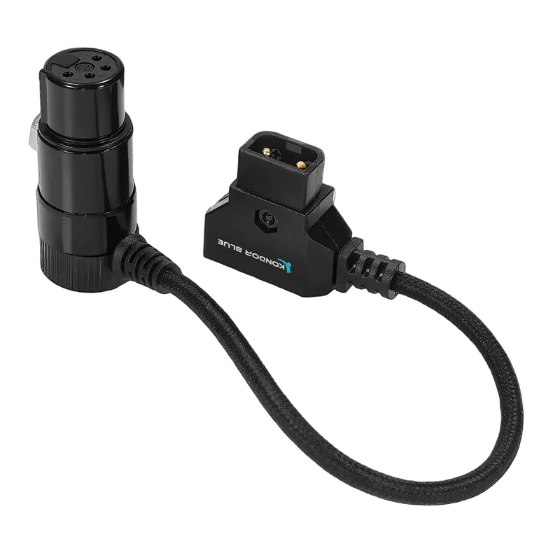 Kondor Blue 6" D-Tap to 4 Pin XLR Female Right Angle Power Cable Sony Venice/Burano/C400