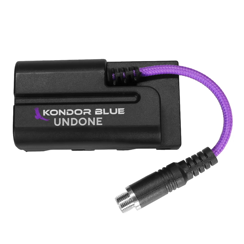 Kondor Blue GERALD UNDONE 4" Female Locking DC Barrel 2.1 to NPF L Series Dummy Battery