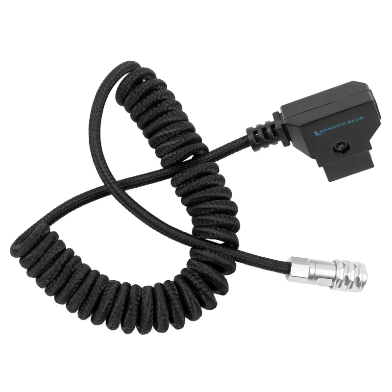 Kondor Blue Coiled D-Tap to BMPCC 4K/6KPro Power Cable for Blackmagic (Raven Black)
