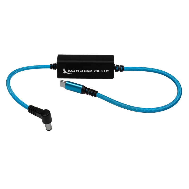 Kondor Blue 16" DC to USB C Power Delivery Cable for Mirrorless cameras (Kondor Blue)
