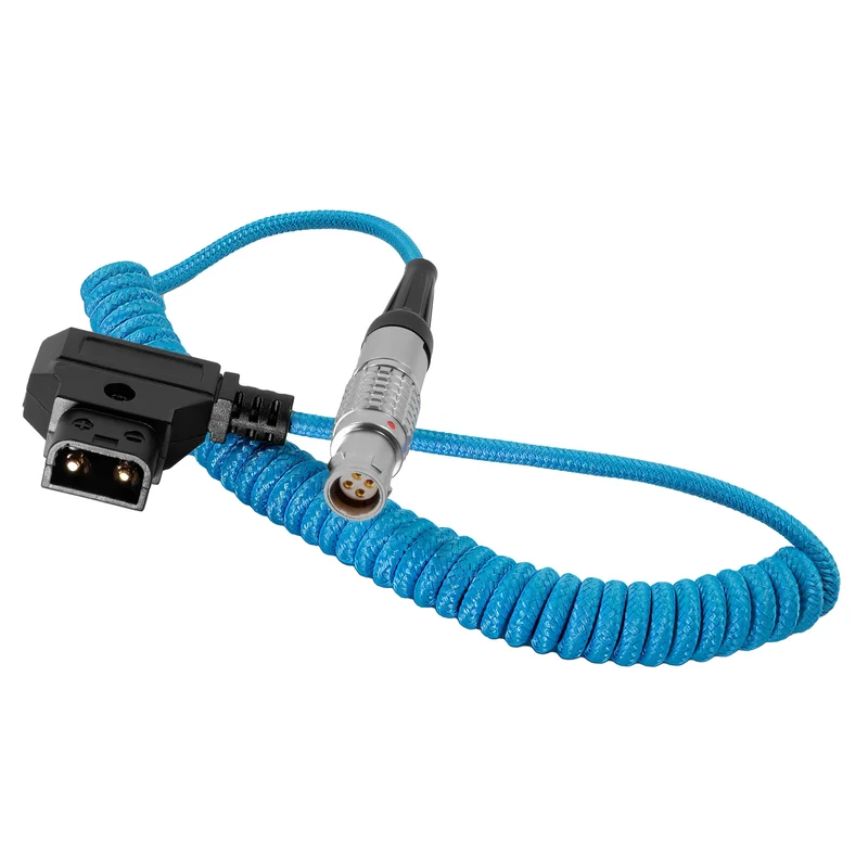 Kondor Blue Coiled D-TAP TO FEMALE LEMO 4 PIN FOR C200 Power