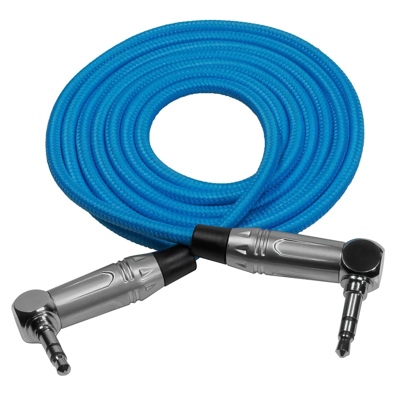 Kondor Blue 48" 3.5mm Right Angle TRS Stereo Audio Cable (48" Straight)