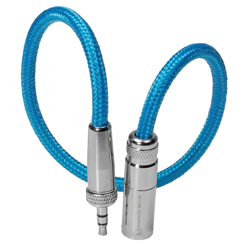 Kondor Blue 12" Mini XLR to 3.5mm TRS Locking Screw Plug for Lavalier/Lapels (Kondor Blue)