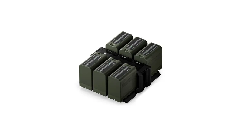 Tilta Foldable Charging Station for L-Series/NP-F Battery Kit (6 Batteries) - Black