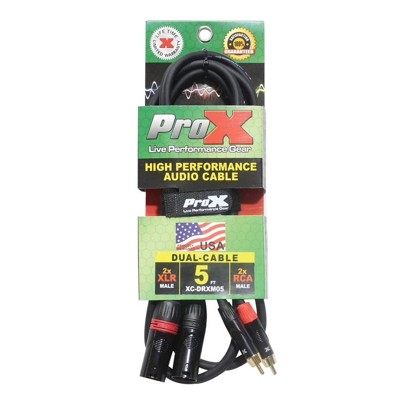 ProX 5FT Dual RCA to Dual XLR-Male Cable [XC-DRXM05]