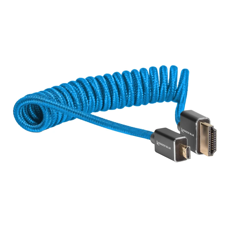 Kondor Blue Coiled Micro HDMI to Full HDMI (12-24") (Kondor Blue)