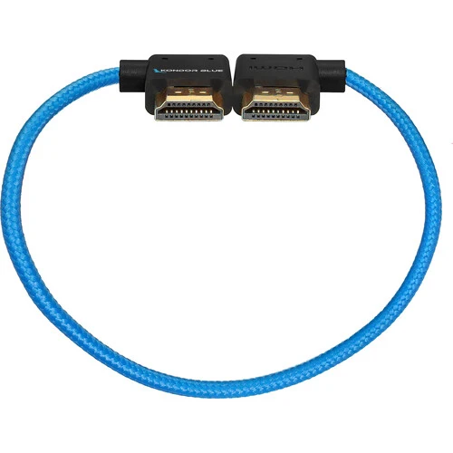 Kondor Blue 12” Right Angle to Left Angle Full HDMI Straight Cable (Kondor Blue)