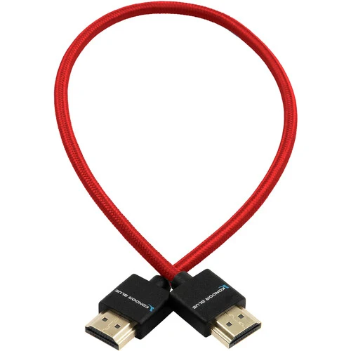 Kondor Blue HDMI to HDMI 16" Braided Cable for On-Camera Monitors (Cardinal Red)