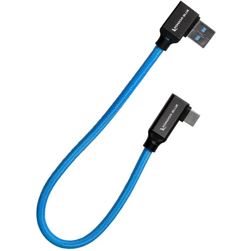 Kondor Blue 12” USB-C to USB-A Right Angle to Right Angle