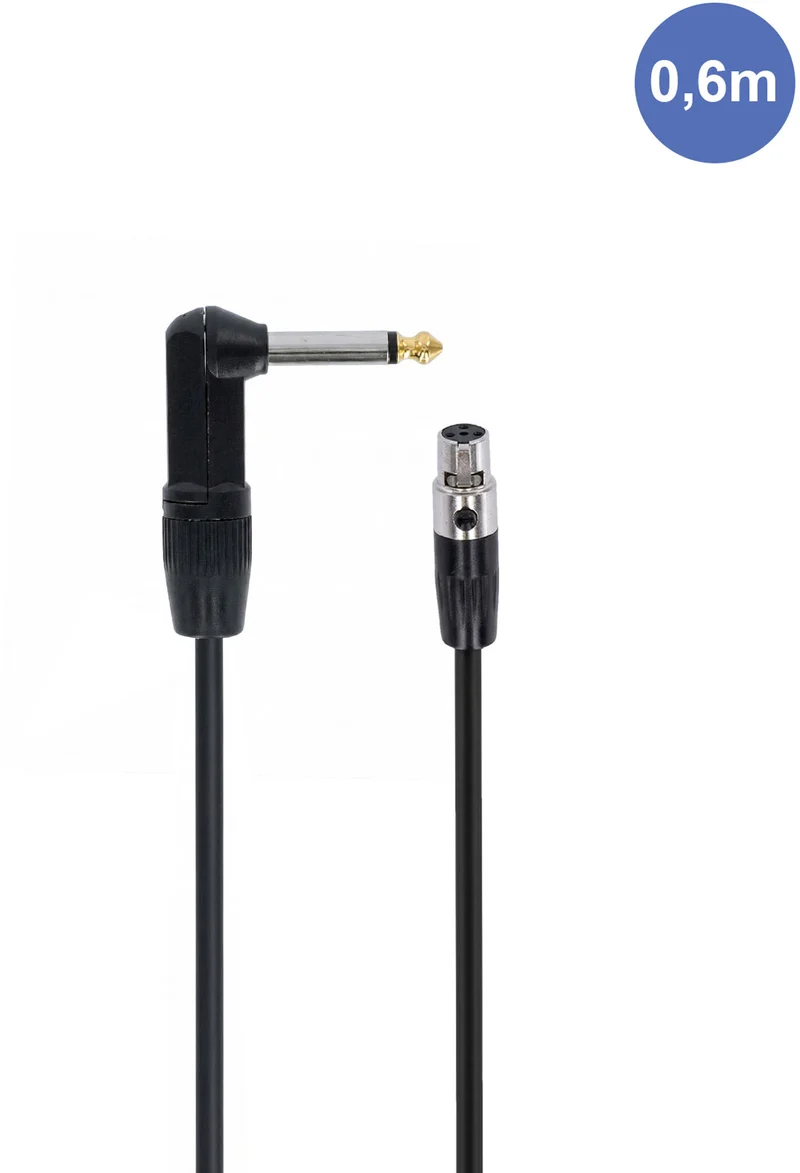 AUDIOCAB 455 Jack coudé vers Mini XLR 4 broches (Shure) 6cm