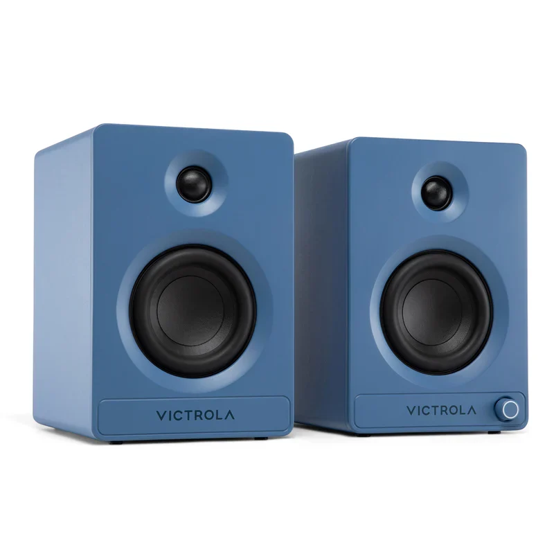 Victrola Tempo Bluetooth Bookshelf Speakers - set of 2 (Blue)
