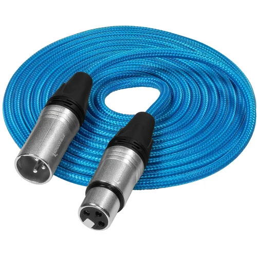 Kondor Blue Male XLR to Female XLR Audio Cable for Professional Balanced Sound (10 Feet)
