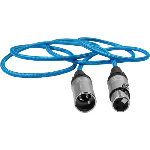 Kondor Blue Male XLR to Female XLR Audio Cable for Professional Balanced Sound (5 Feet)