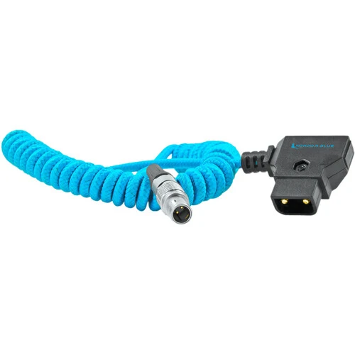 Kondor Blue D-Tap to LEMO 2 Pin 0B Male Power Cable for Z CAM, SmallHD, Teradek (Coiled)(Kondor Blue)