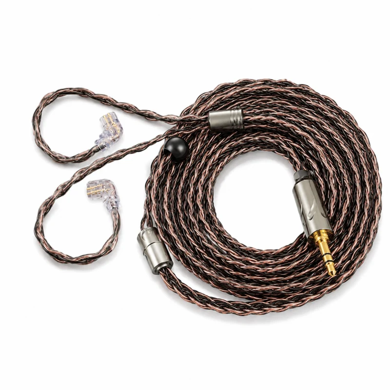 QKZ T1 8-Strand Silver-Plated Upgrade Cable for KZ Earphones