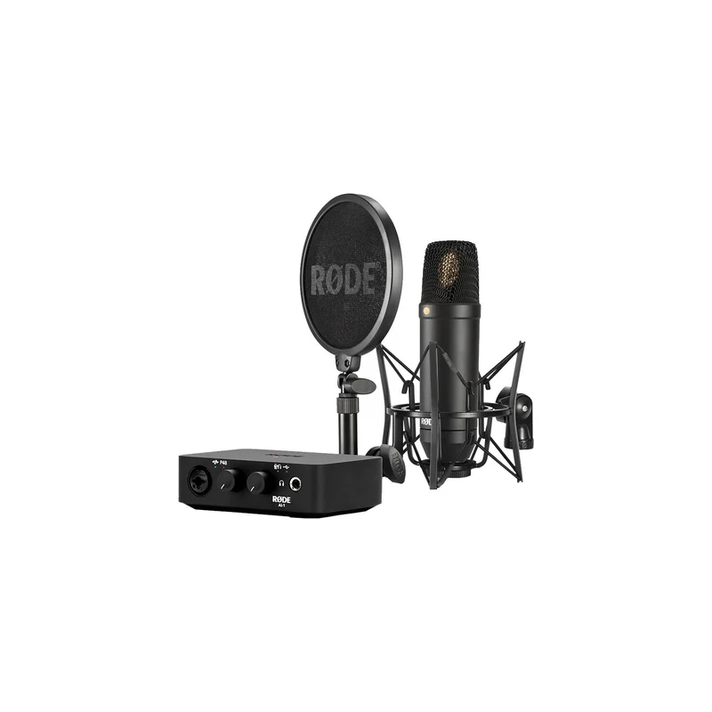 Rode Complete Studio Kit with AI-1 Audio Interface, NT1 Microphone, SM6 Shockmount, and XLR Cable