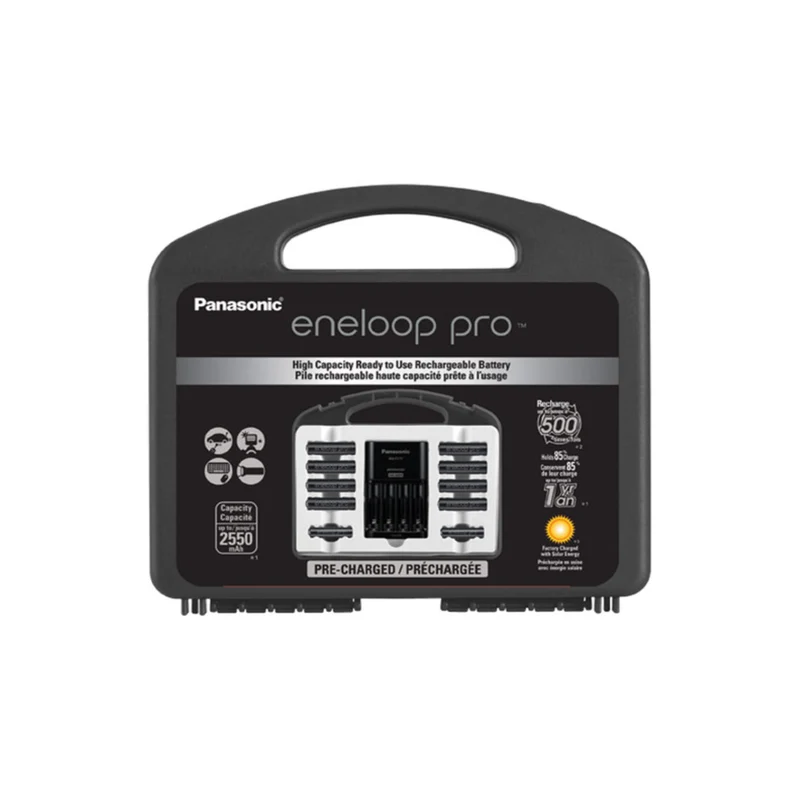 Panasonic eneloop pro High Capacity Power Pack with Charger, 8 AA and 2 AAA NiMH Batteries