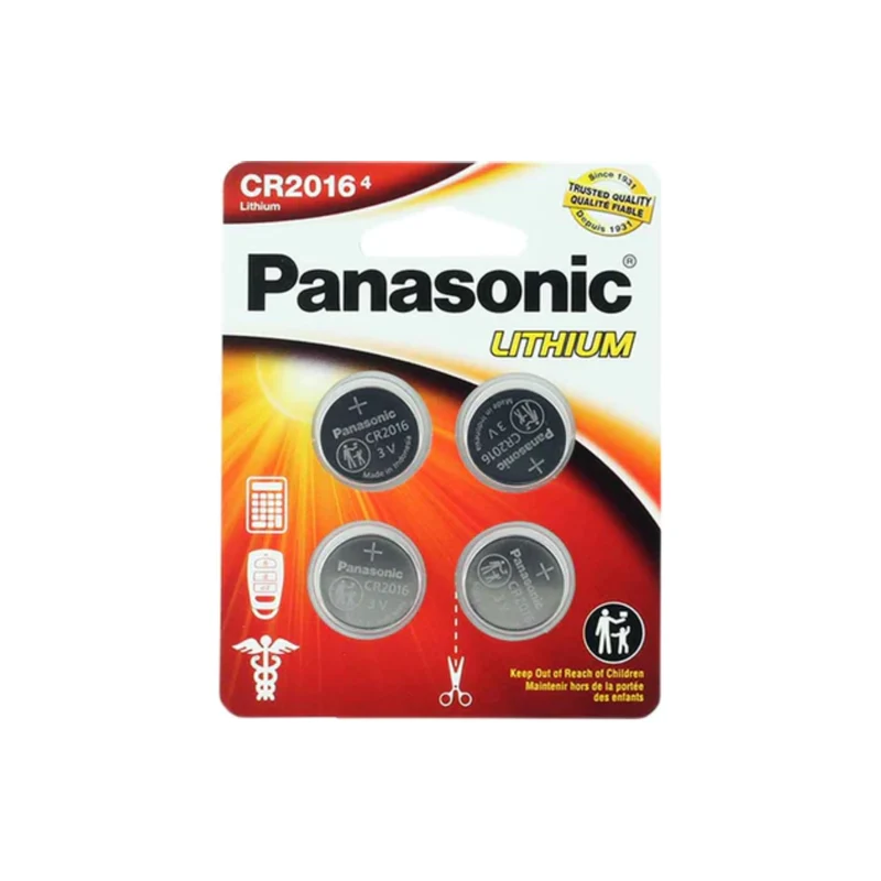 Panasonic CR2016 3V Lithium Coin Cell Battery - 90mAh, 4-Pack