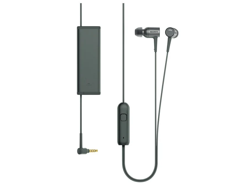 Sony MDR-EX750NA - Earphones with mic - in-ear - active noise canceling - 3.5 mm jack - charcoal black