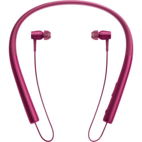 Sony MDR-EX750BT - Earphones with mic - in-ear - behind-the-neck mount - wireless - Bluetooth - NFC - bordeaux pink