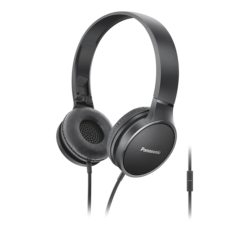 Panasonic Premium Sound On Ear Stereo Headphones RP-HF300M with Integrated Mic and Controller - Black