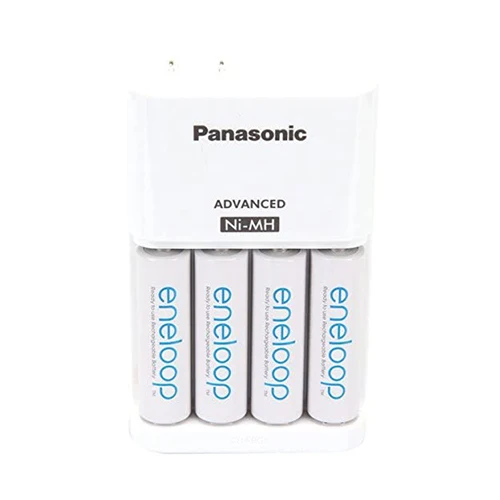 Panasonic KKJ17MCA4BF Advanced Individual Cell Battery Charger with Eneloop AA New 2100 Cycle Rechargeable Batteries, 4-Pack