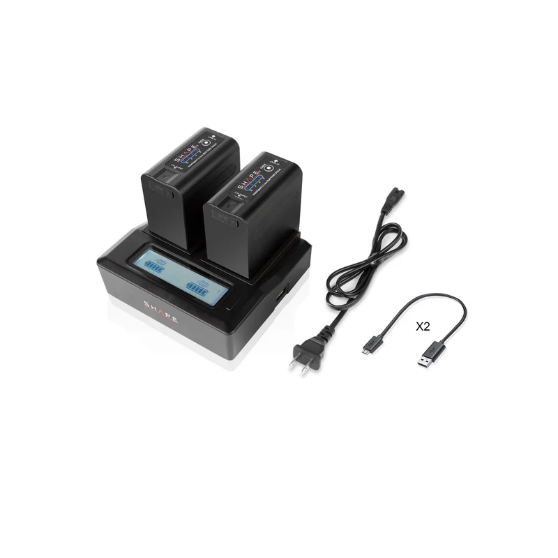 SHAPE Dual BP-975 7.4V Battery Kit with LCD Charger for Canon & RED KOMODO