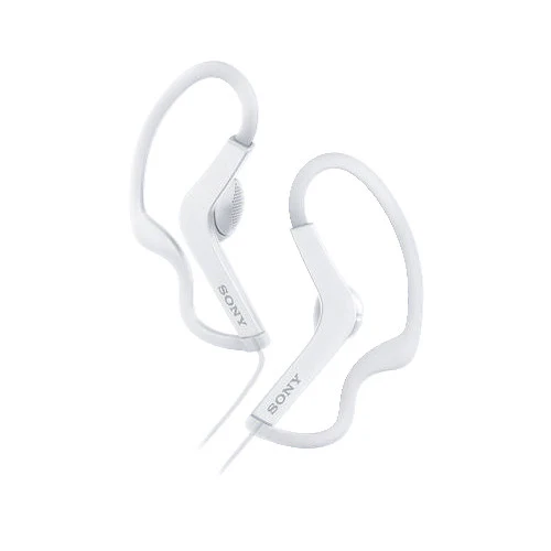 Sony MDR-AS210 - Sport - earphones - ear-bud - over-the-ear mount - 3.5 mm jack - white