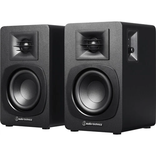 Audio-Technica AT-SP3X 2-Way Active Wireless Bookshelf Speakers (Black)