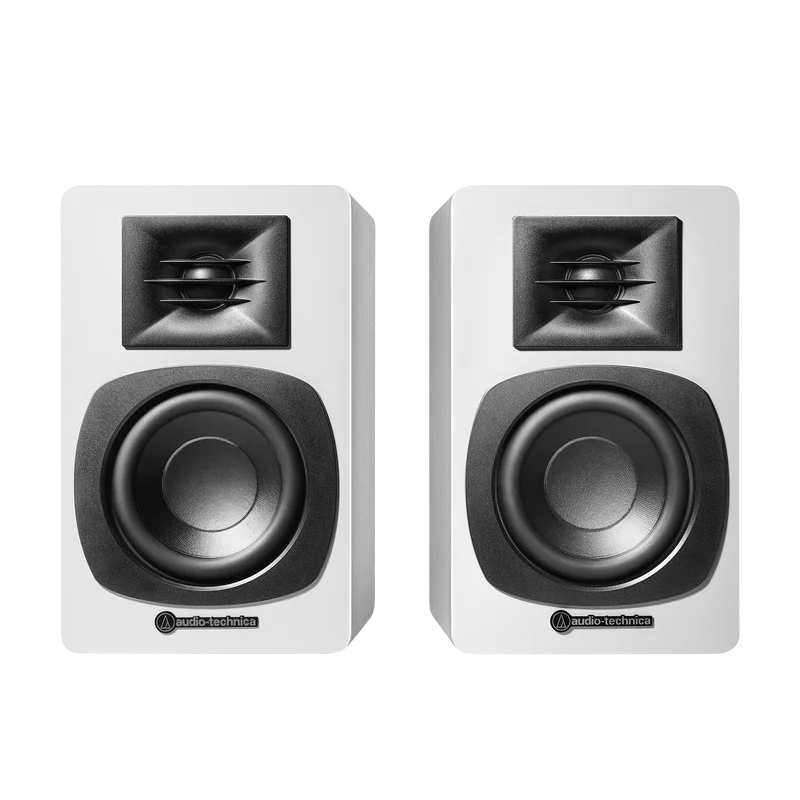 Audio-Technica AT-SP3X 2-Way Active Wireless Bookshelf Speakers (White)