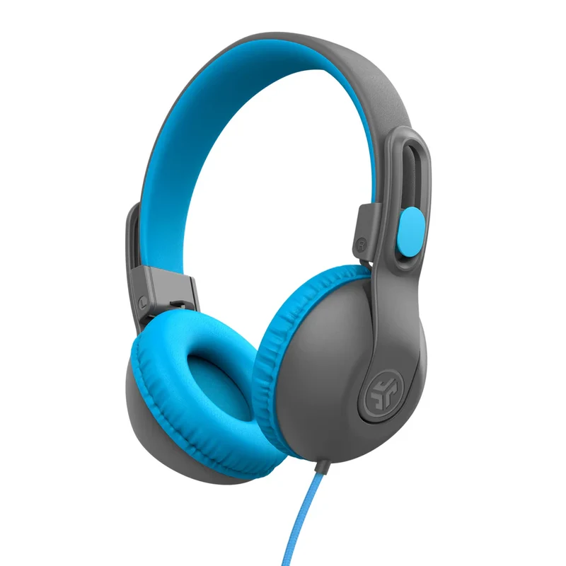 JLab JBuddies Studio 2 On-Ear Kids Wired Headphones (Blue/Gray)