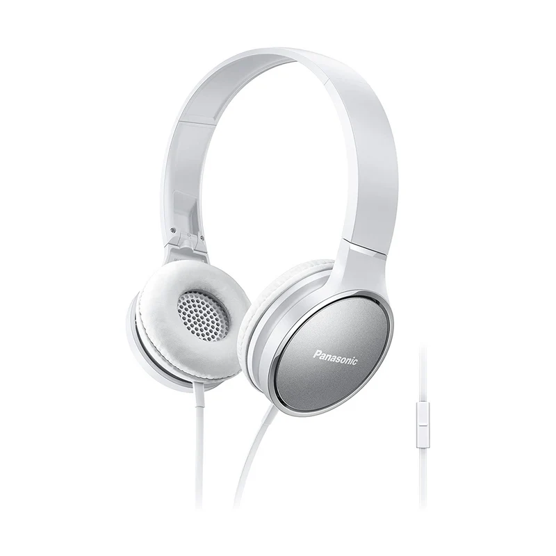 Panasonic Premium Sound On Ear Stereo Headphones RP-HF300M with Integrated Mic and Controller - White